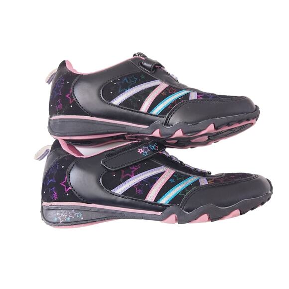 Girls Sneakers Size 4 Danskin Black, Hook and Loop Closure Athletic Shoes - Picture 3 of 7